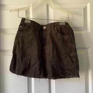 BDG grey corduroy skirt with distressed hem